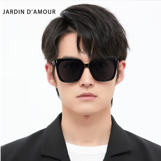Jardin d'amour 偏光太阳镜男女款墨镜女大框开车驾驶镜 TR90 黑框灰片 偏光款