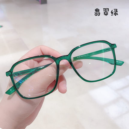 超轻防过敏TR90眼镜架女潮裸茶透明绿方形近视眼睛框防蓝光平光镜